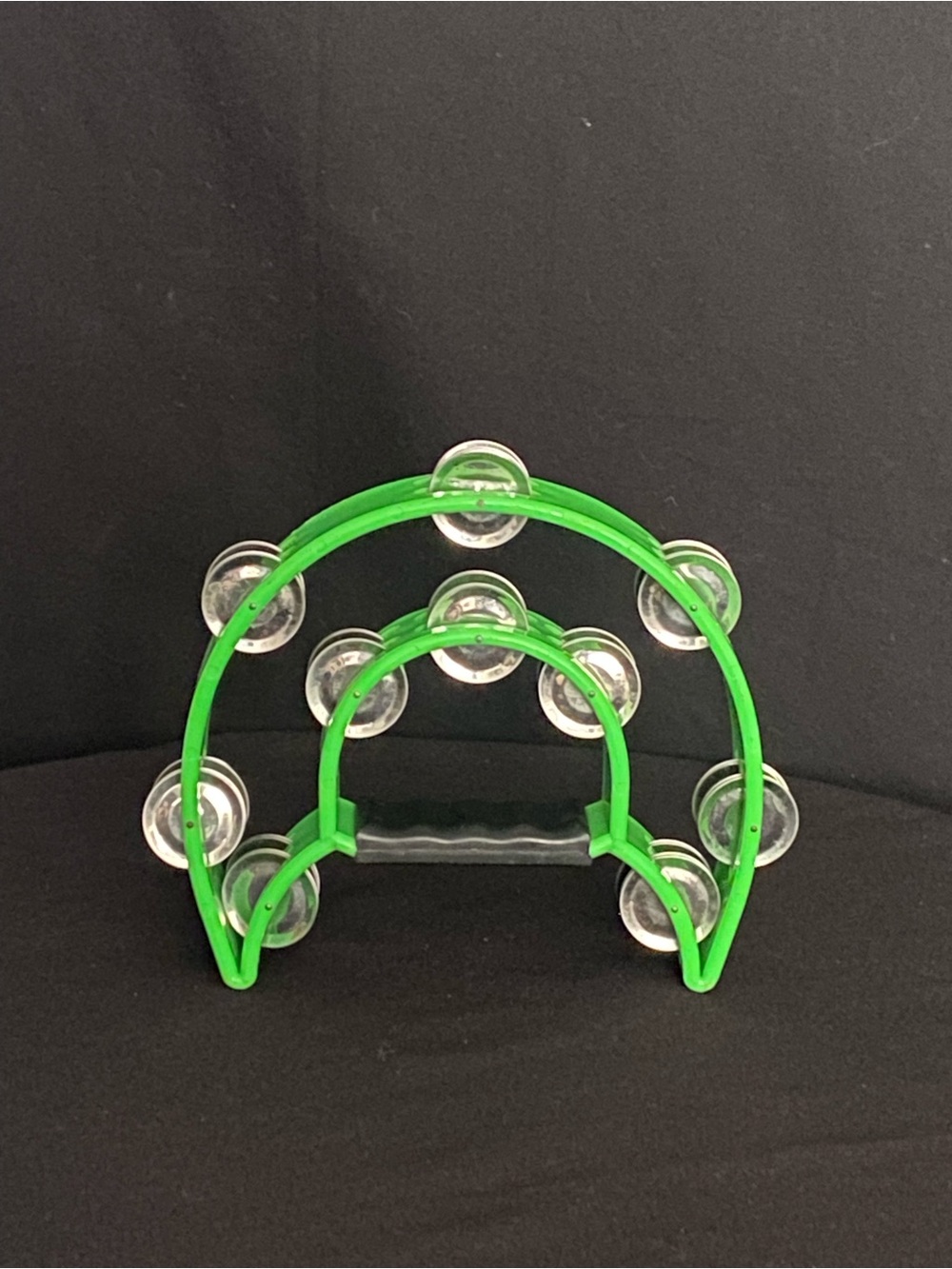 Green Double-Row Handheld Tambourine